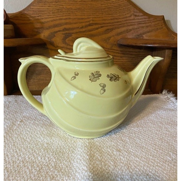 Vintage Canary Yellow/Gold Hall Pottery Teapot #799 w/ Lid Art Deco 6 Cup - Picture 4 of 10